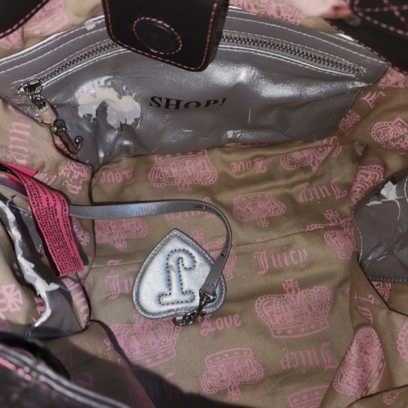 Vintage Juicy Couture Baby Pink Brown Terry Cloth Bag - Picture 5 of 12